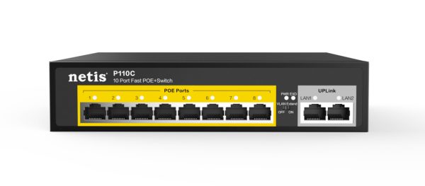 Netis System P110C dispositivo de redes No administrado Gigabit Ethernet (10/100/1000) Energía sobre Ethernet (PoE) Negro - Imagen 4
