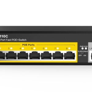 Netis System P110C dispositivo de redes No administrado Gigabit Ethernet (10/100/1000) Energía sobre Ethernet (PoE) Negro