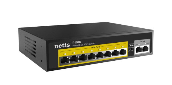 Netis System P110C dispositivo de redes No administrado Gigabit Ethernet (10/100/1000) Energía sobre Ethernet (PoE) Negro - Imagen 2