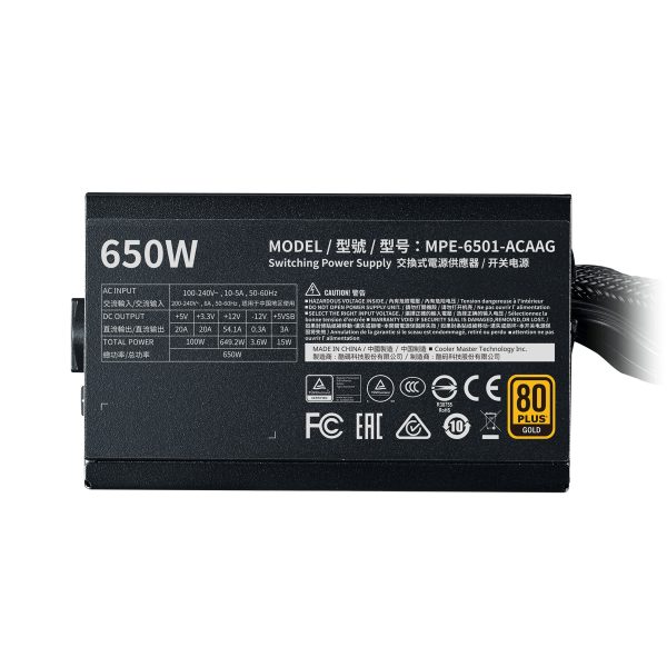 Cooler Master MWE Gold 650 - V2 unidad de fuente de alimentación 650 W 24-pines ATX ATX Negro - Imagen 3