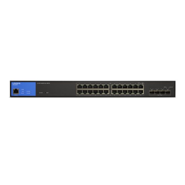 Linksys LGS328MPC dispositivo de redes Gestionado L3 Gigabit Ethernet (10/100/1000) Energía sobre Ethernet (PoE) Negro, Azul - Imagen 2