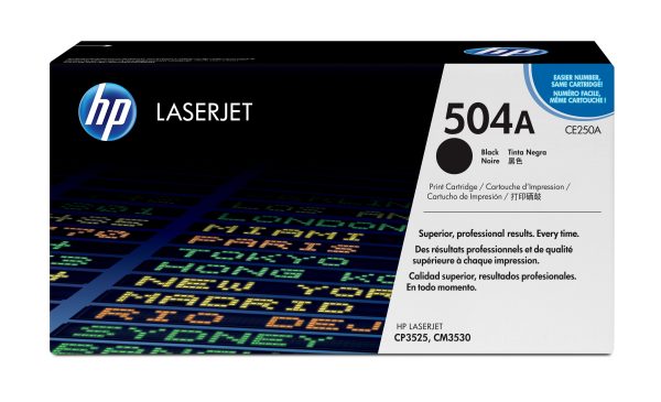 HP Cartucho original de tóner negro 504A LaserJet