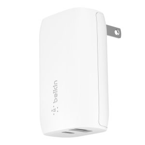 Belkin WCB007DQWH cargador de dispositivo móvil Smartphone, Tableta Blanco Corriente alterna, USB Carga rápida Interior