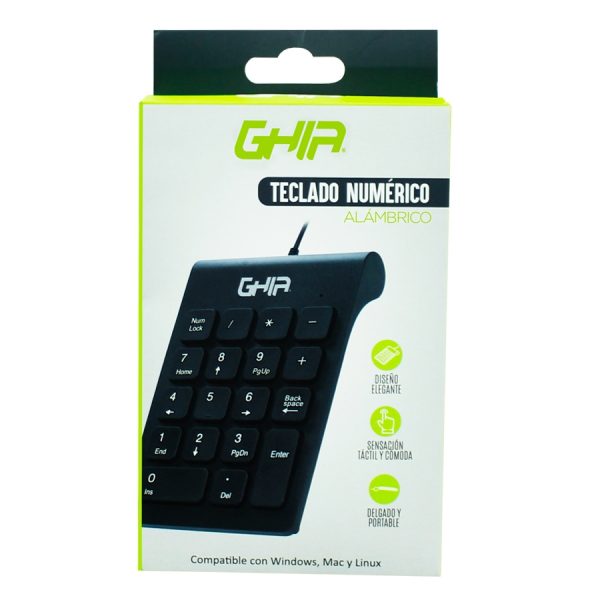Ghia GAC-206A teclado numérico Universal USB Negro - Imagen 2