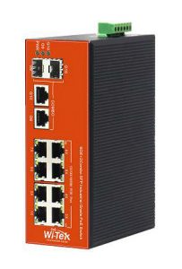 Wi-Tek WI-PS310GF-I dispositivo de redes Gigabit Ethernet (10/100/1000) Energía sobre Ethernet (PoE) Negro, Naranja
