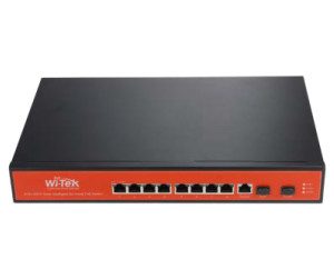 Wi-Tek WI-PMS310GF-UPS-PLUS dispositivo de redes Gestionado L2 Gigabit Ethernet (10/100/1000) Energía sobre Ethernet (PoE) Negro, Naranja