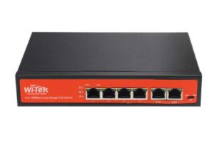 Wi-Tek WI-PS205 dispositivo de redes Fast Ethernet (10/100) Energía sobre Ethernet (PoE) Negro, Naranja