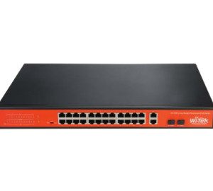 Wi-Tek WI-PS526G dispositivo de redes Fast Ethernet (10/100) Energía sobre Ethernet (PoE) Negro, Naranja