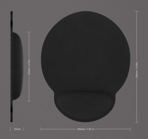 Manhattan Mouse Pad con Descansa Muñecas El material de gel promueve la posición adecuada de la mano y la muñeca, negro - Imagen 3