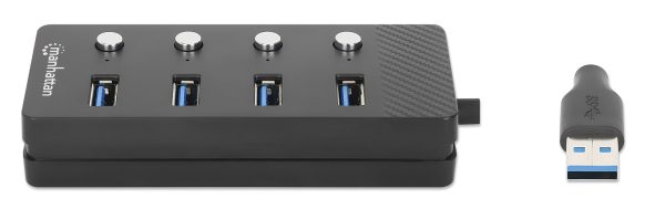 Manhattan 180887 hub de interfaz USB 3.2 Gen 1 (3.1 Gen 1) Type-A 5000 Mbit/s Negro - Imagen 3