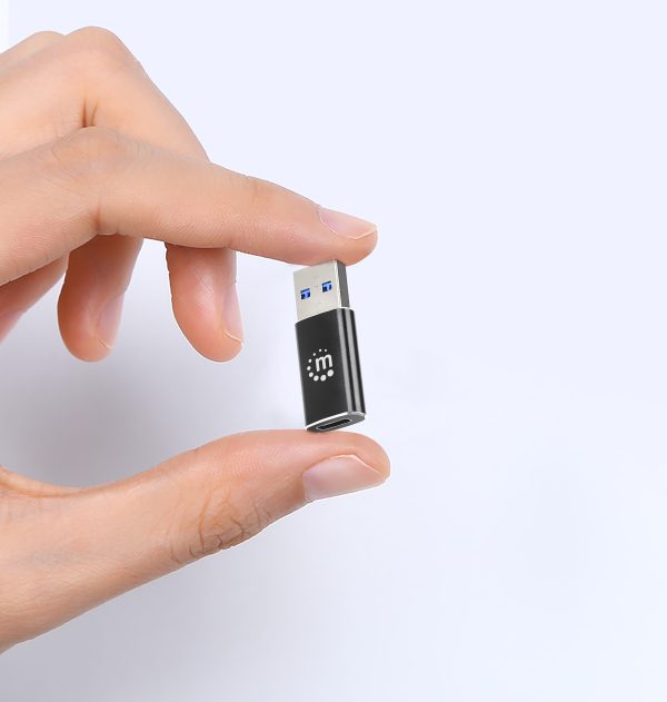 Manhattan 153980 cambiadores de género de cables USB A USB C Negro - Imagen 3