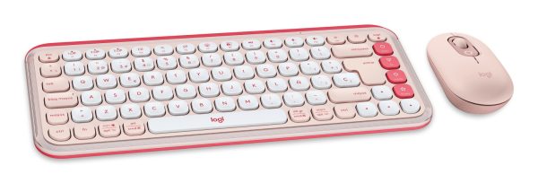 Logitech 920-013053 teclado Ratón incluido Universal Bluetooth QWERTY Español Rosa, Blanco - Imagen 2