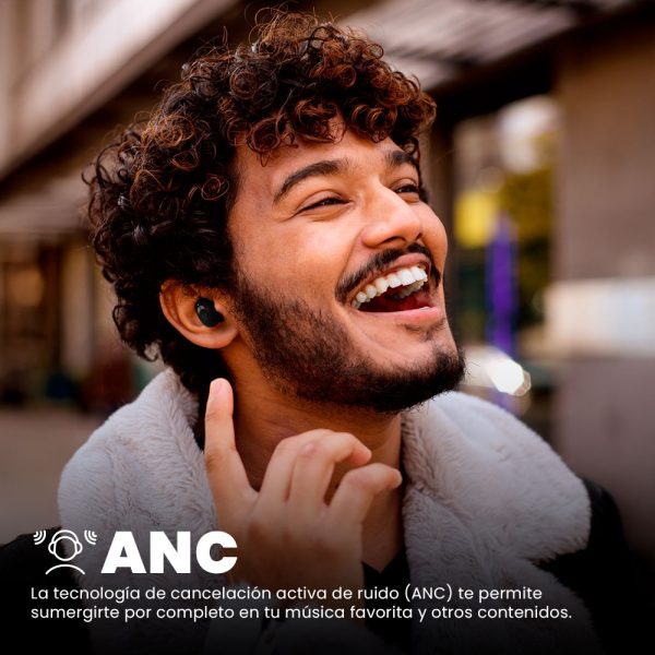 Vorago ESB-600-ANC auricular y casco Auriculares True Wireless Stereo (TWS) Dentro de oído Llamadas/Música/Deporte/Uso diario Bluetooth Negro - Imagen 4