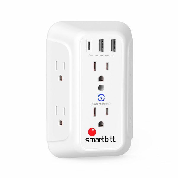 Smartbitt SBSS-BW6-3U supresor de picos Blanco 6 salidas AC 125 V - Imagen 2