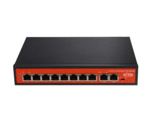 Wi-Tek WI-PS210G dispositivo de redes Gigabit Ethernet (10/100/1000) Energía sobre Ethernet (PoE) Negro, Naranja
