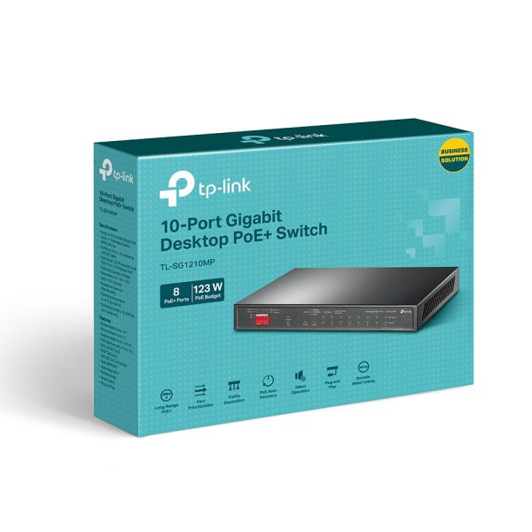 TP-Link TL-SG1210MP dispositivo de redes No administrado Gigabit Ethernet (10/100/1000) Energía sobre Ethernet (PoE) Negro - Imagen 4
