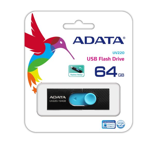 ADATA UV220 unidad flash USB 64 GB USB tipo A 2.0 Negro, Azul - Imagen 2