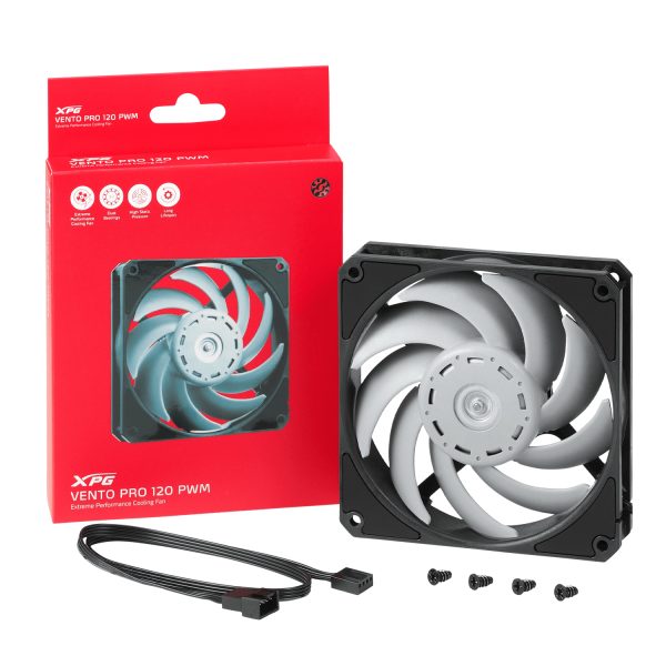 XPG Vento Pro Gabinete de la computadora Ventilador 12 cm Negro, Blanco - Imagen 4