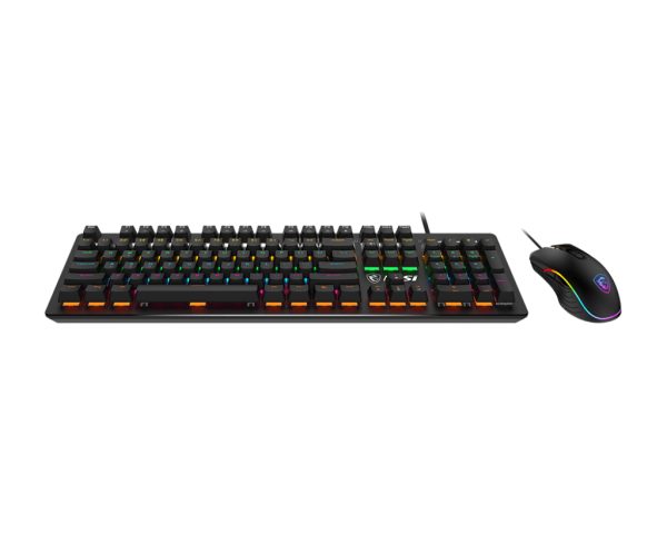 MSI FORGE GK300 COMBO BLUE teclado Ratón incluido Juego USB QWERTY Inglés de EE.UU. Negro - Imagen 3