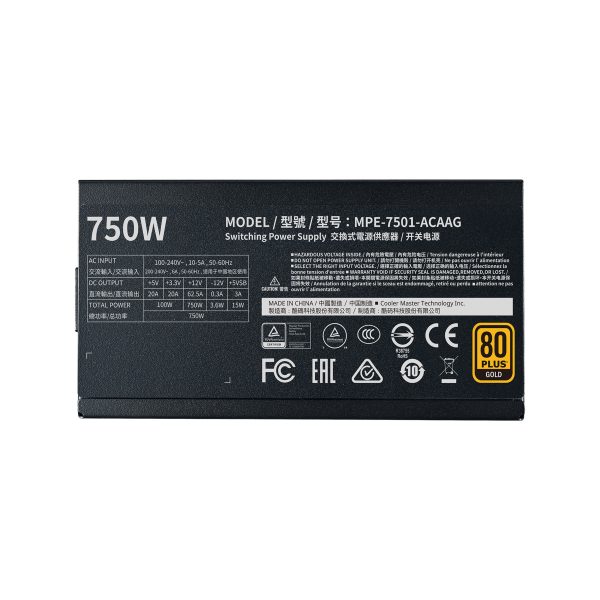Cooler Master MWE Gold 750 - V2 Full Modular unidad de fuente de alimentación 750 W 24-pines ATX ATX Negro - Imagen 3