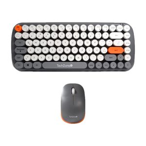 TechZone TZ20COMB01-INA teclado Ratón incluido Universal RF inalámbrico QWERTY Gris, Naranja, Blanco