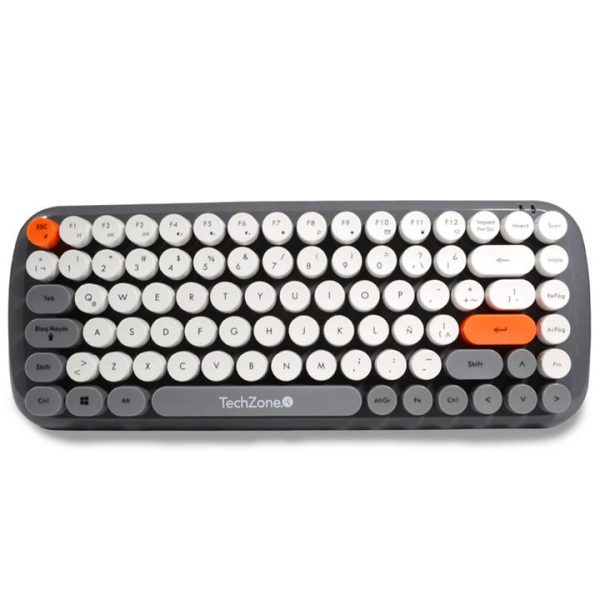 TechZone TZ20COMB01-INA teclado Ratón incluido Universal RF inalámbrico QWERTY Gris, Naranja, Blanco - Imagen 3