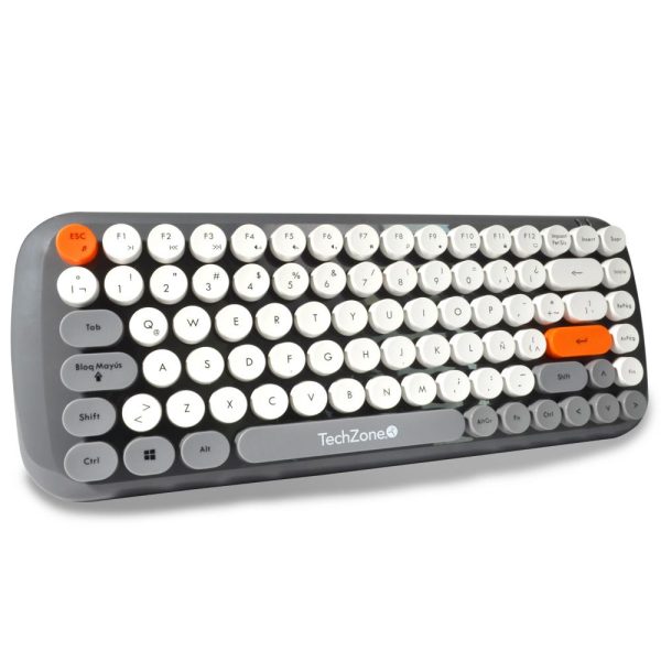 TechZone TZ20COMB01-INA teclado Ratón incluido Universal RF inalámbrico QWERTY Gris, Naranja, Blanco - Imagen 2