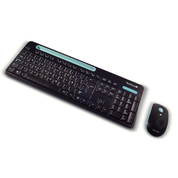TechZone TZ20COMB02-INA teclado Ratón incluido Universal RF inalámbrico QWERTY Negro, Azul - Imagen 3