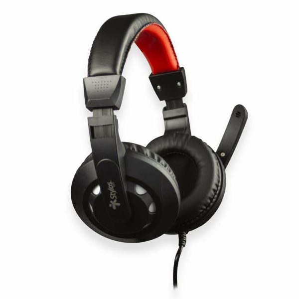 Stylos Headset Gamer Auriculares Alámbrico Diadema Juego Negro, Rojo - Imagen 3