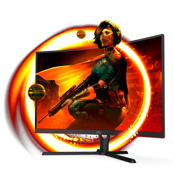 AOC C32G3E monitor de computadora 80 cm (31.5") 1920 x 1080 Pixeles Full HD Negro, Rojo - Imagen 2