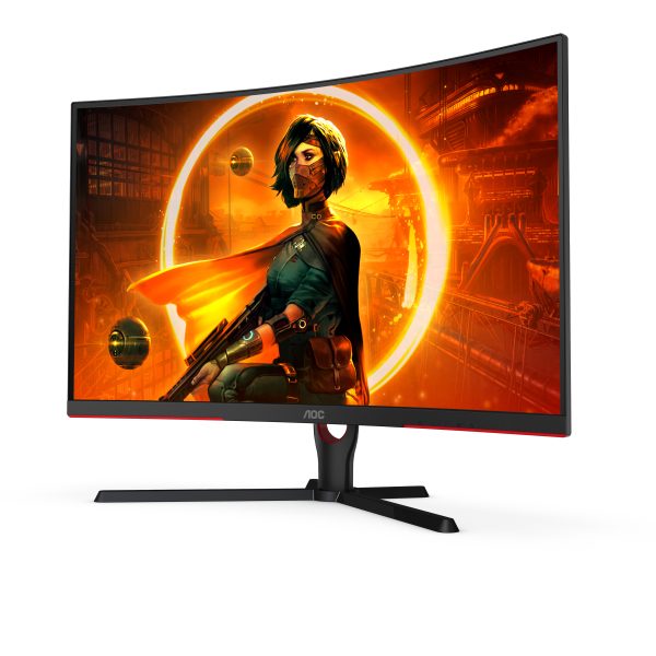 AOC C32G3E monitor de computadora 80 cm (31.5") 1920 x 1080 Pixeles Full HD Negro, Rojo - Imagen 4