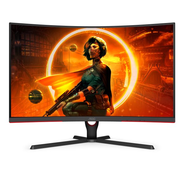 AOC C32G3E monitor de computadora 80 cm (31.5") 1920 x 1080 Pixeles Full HD Negro, Rojo - Imagen 3