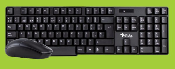 Stylos STPKTM3B teclado Ratón incluido Oficina RF inalámbrica + USB Español Negro - Imagen 2
