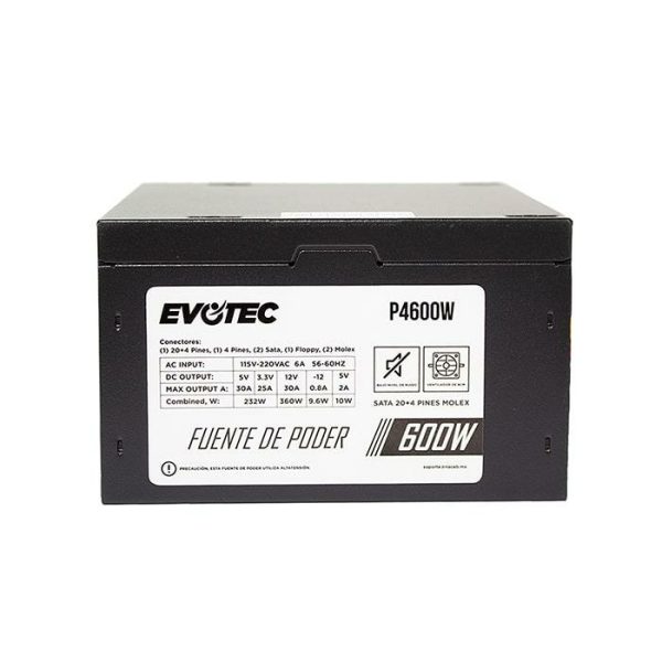 Evotec P4600W unidad de fuente de alimentación 600 W 24-pines ATX ATX Negro