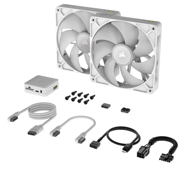 Corsair iCUE LINK RX140 RGB Gabinete de la computadora Ventilador 14 cm Blanco 2 pieza(s) - Imagen 2