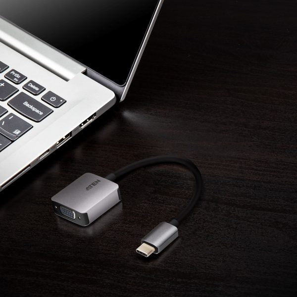 ATEN UC3002A adaptador de cable de vídeo USB Tipo C VGA (D-Sub) Negro, Plata - Imagen 3