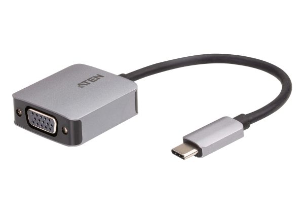 ATEN UC3002A adaptador de cable de vídeo USB Tipo C VGA (D-Sub) Negro, Plata