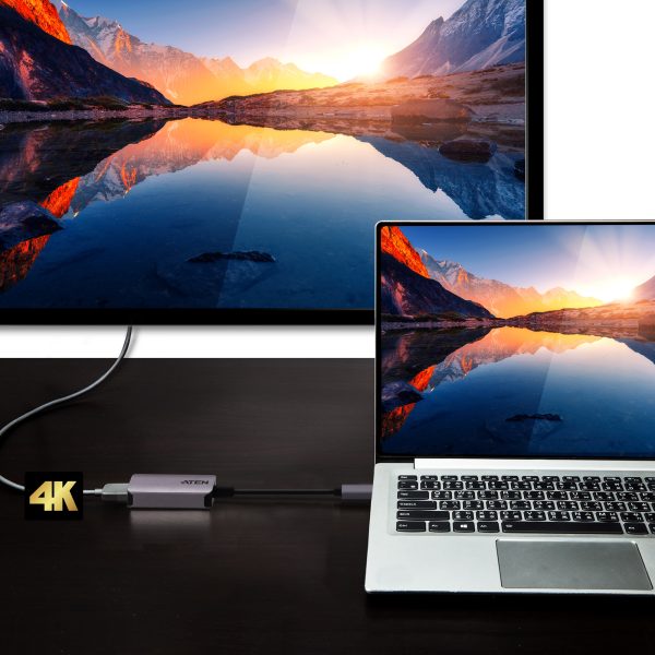 ATEN UC3008A1 adaptador de cable de vídeo 0.154 m USB Tipo C HDMI Tipo A (Estándar) Aluminio, Negro - Imagen 4