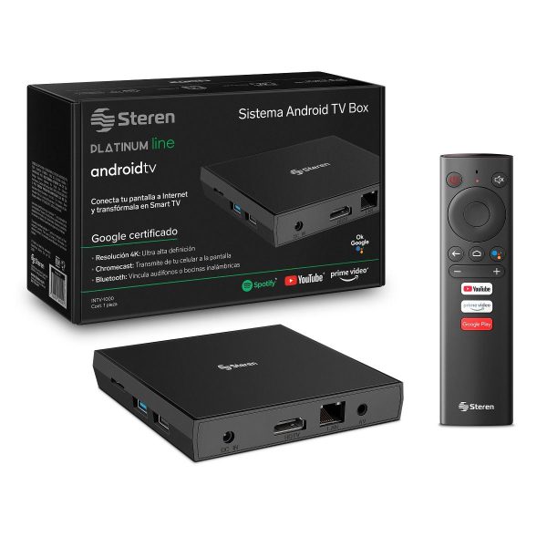 Steren INTV-1000 decodificador o receptor de TV Ethernet (RJ-45), WLAN 4K Ultra HD Negro - Imagen 2