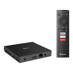 Steren INTV-1000 decodificador o receptor de TV Ethernet (RJ-45), WLAN 4K Ultra HD Negro
