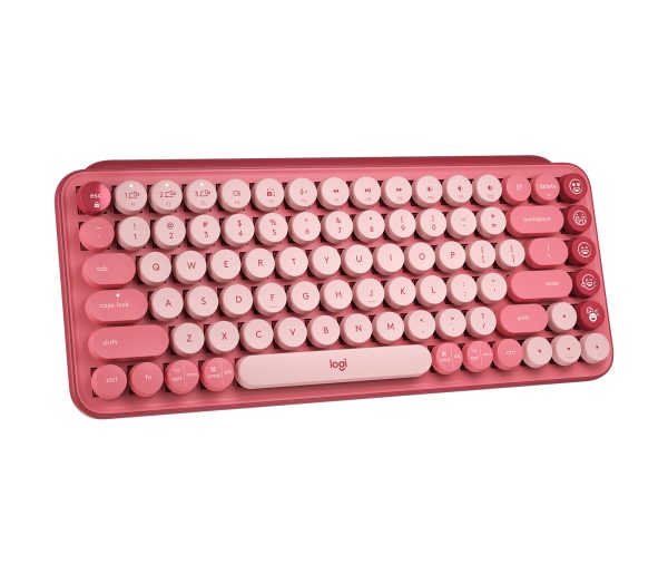 Logitech Pop Keys teclado Universal RF inalámbrico + bluetooth Borgoña, Rosa, Rosa - Imagen 3