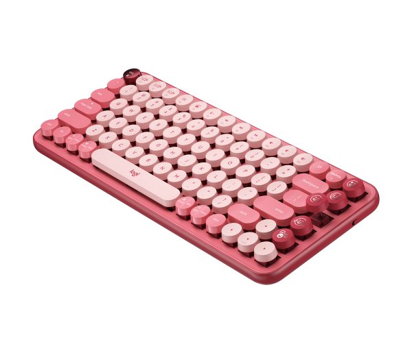 Logitech Pop Keys teclado Universal RF inalámbrico + bluetooth Borgoña, Rosa, Rosa - Imagen 2