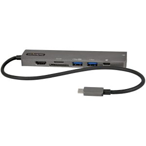 StarTech.com Adaptador Multipuertos USB C - Docking Station USB Tipo C a HDMI 2.0 4K 60Hz - Entrega de Alimentación 100W Pass-through - SD - MicroSD - Hub USB 3.0 de 2 Puertos - GbE