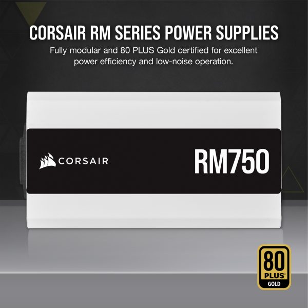 Corsair RM750 unidad de fuente de alimentación 750 W 24-pines ATX ATX Blanco - Imagen 2