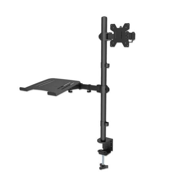 Manhattan Soporte para escritorio combinado con brazo para monitor y soporte para laptop
