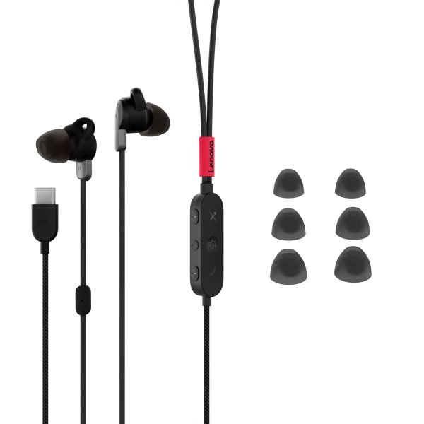 Lenovo 4XD1C99220 audífono y auriculare Auriculares Alámbrico Intra auditivo Música/cotidiano USB Tipo C Negro - Imagen 4