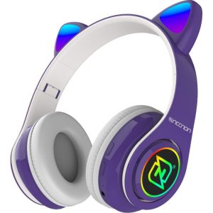 Necnon NBH-07 Auriculares Inalámbrico y alámbrico Diadema Llamadas/Música Bluetooth Púrpura, Blanco