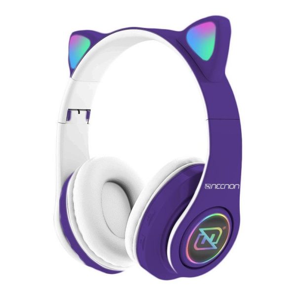 Necnon NBH-07 Auriculares Inalámbrico y alámbrico Diadema Llamadas/Música Bluetooth Púrpura, Blanco - Imagen 2