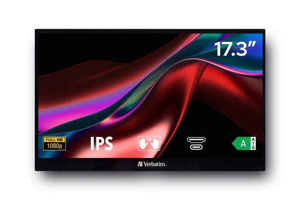 Verbatim 49593 monitor de computadora 43.9 cm (17.3") 1920 x 1080 Pixeles Full HD LCD Pantalla táctil Negro - Imagen 3