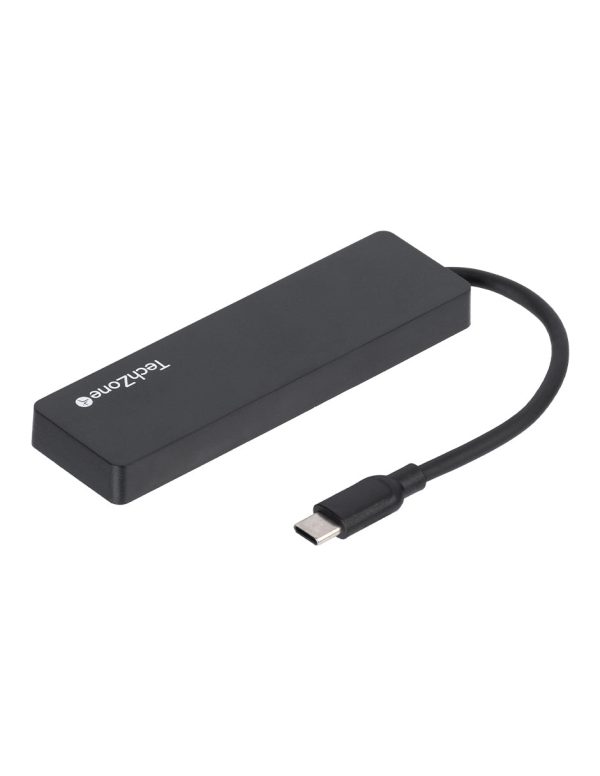 TechZone Connect HUB 3.0 USB 3.2 Gen 1 (3.1 Gen 1) Type-C 500 Mbit/s Negro - Imagen 2